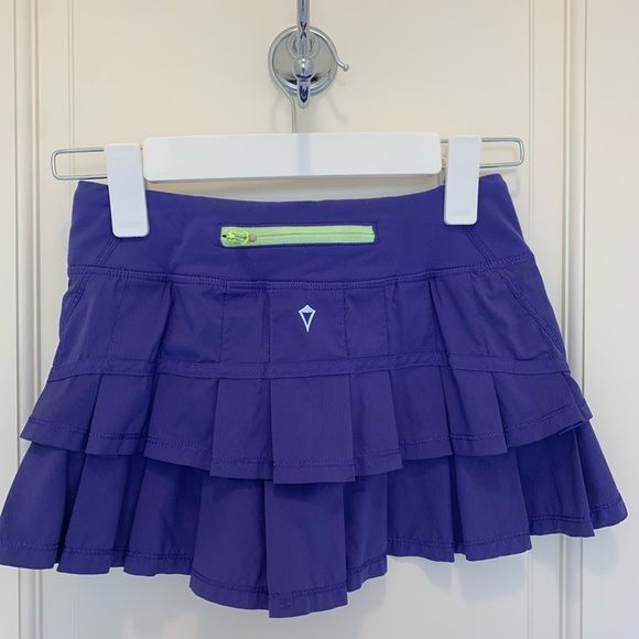 ✨EUC✨RARE IVIVVA GIRLS PURPLE/NEON YELLOW SET THE PACE SKIRT SIZE 8 - Picture 10 of 11